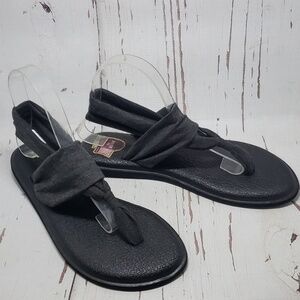 Sanuk 10 yoga charcoal gray woman sandals